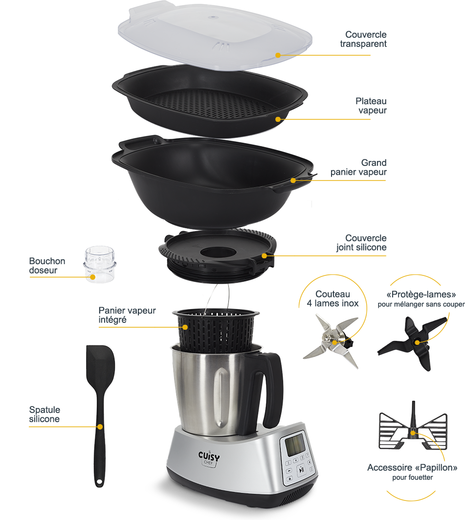Fouet papillon SAV-0004E pour Robot culinaire, CUISY CHEF
